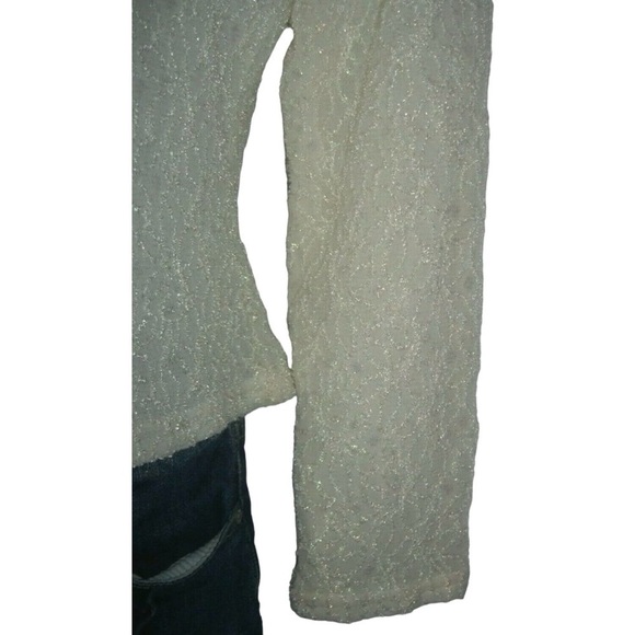 Vintage 90's Jonden Blouse Iridescent Lace Deadstock Top Ivory Gantos Soft Girl - Picture 6 of 9